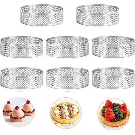 8 Pcs Foam Tart Rings for Cooking and Baking, Desserts, Crusts, Circular Tartlets, DIY Baking Tools 8cm (1/5)