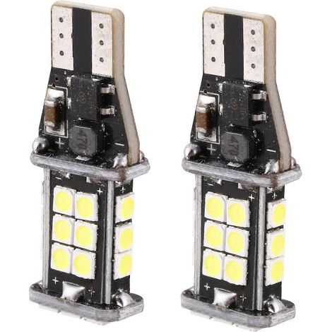 Lot de 2 ampoules LED de recul sans erreur 921 912 T10 T15 W16W, 24 SMD 3030, 1500 lumens, extrêmement lumineuses. (1/5)