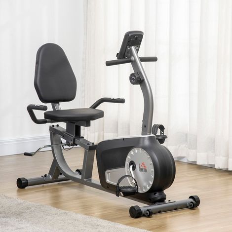 Liegeergometer Heimtrainer Fahrradtrainer Mit Lcd-Anzeige, 8 Stufig Einstellbarer Magnetwiderstand, Bis 110 Kg, Stahl & Abs (1/5)
