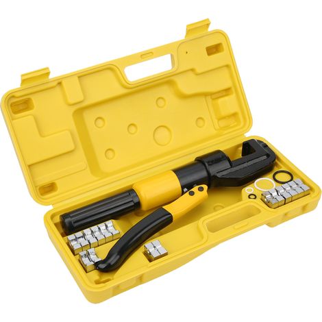 Pince hydraulique 6 tonnes, outil de sertissage intégral portable avec 16 matrices, modèle YQK-70, sertisseuse manuelle à pression, équipement de câblage professionnel. (1/5)