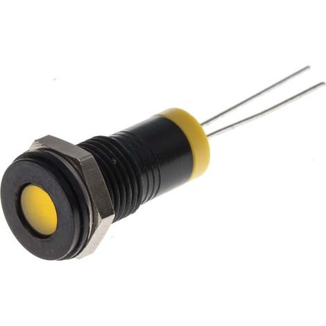 Voyant LED lumineux Jaune RS PRO, dia. 8mm, 2V c.c., IP67 ( Prix pour 1 )