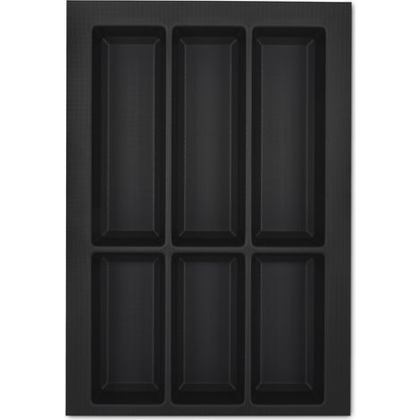 ORGA-BOX VII Besteckeinsatz  Besteckkasten schwarz 400 mm mit Softtouch Oberfläche (1/5)