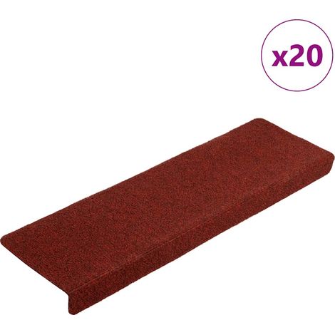 Stufenmatten Selbstklebend 20 Stk. 65x21x4 cm Bordeauxrot Rechteckiger Rand vidaXL