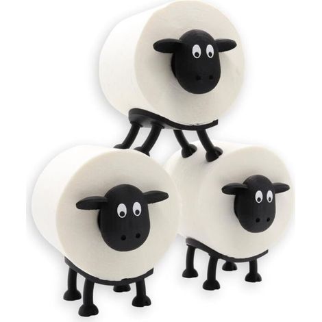 le mouton des toilettes - Porte-papier toilette pour rouleaux de 38 et 42 mm - Mouton - Porte-rouleau de papier toilette (lot de 3) (1/5)