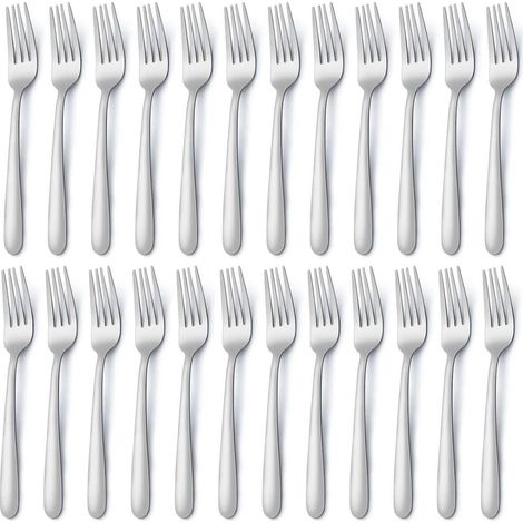 Fourchette - Acier Inoxydable - 20,7 cm - Finition Miroir - Lavable En Lave-Vaisselle - Pour Maison Restaurant Cantine - Lot De 24