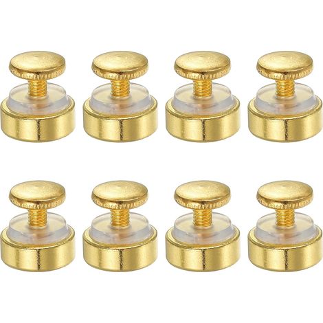 Vis d'Écartement avec Entretoises, 8 Pcs 12mm Vis de Fixation Murales à Oreilles pour Panneaux et Miroirs en Verre Acrylique, Doré (1/5)