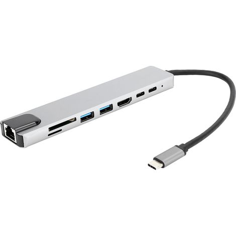 8-in-1 4K HDMI USB-C Dockingstation mit Schnellladefunktion und Netzteil (1/5)