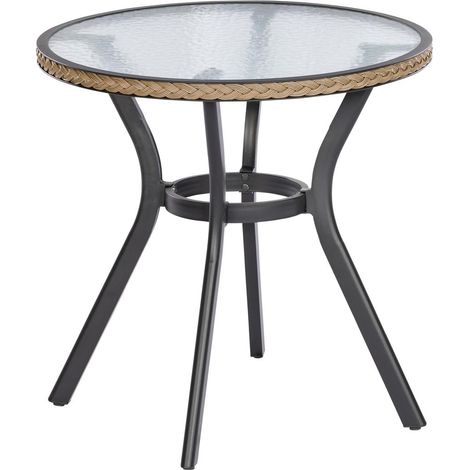 Ravenna Tisch Ø 70cm natur Aluminium/Kunststoffgeflecht