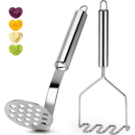 2 paquets de purée de pommes de terre, ensemble de purée de pommes de terre en fil d'acier inoxydable de 23 cm