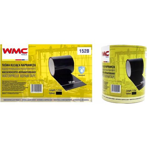 Cinta adhesiva reparadora impermeable negra PVC 100-152mm