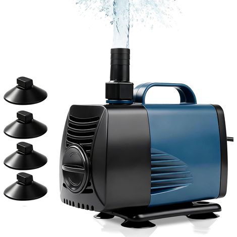Pompe Submersible pour Bassin,60W 4000L/H Silencieuse Aquarium Pompe avec Câble 1.8M, Protection Surchauffe, pour Aquarium, Filtration,Fontaine, Étang (1/5)