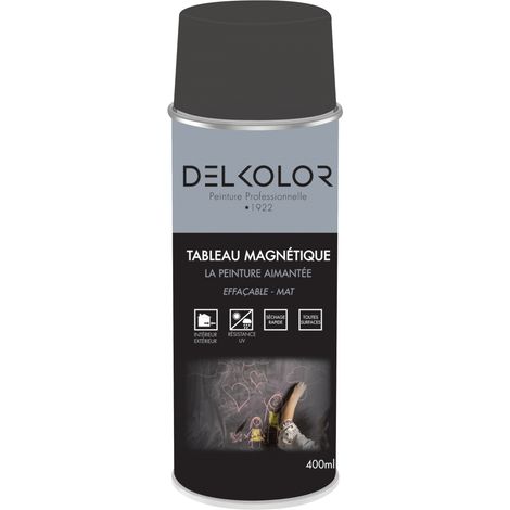 Delkolor Peinture Tableau Magnétique Noir mat 400 ml  Couleur: NOIR (1/3)