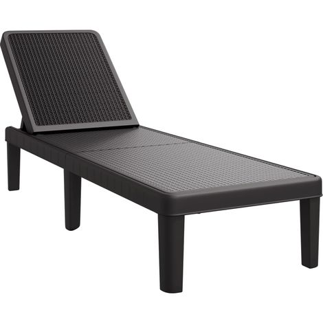 vidaXL 4-Way Height Adjustable Sun Lounger 155,5x57x28 cm Polypropylene