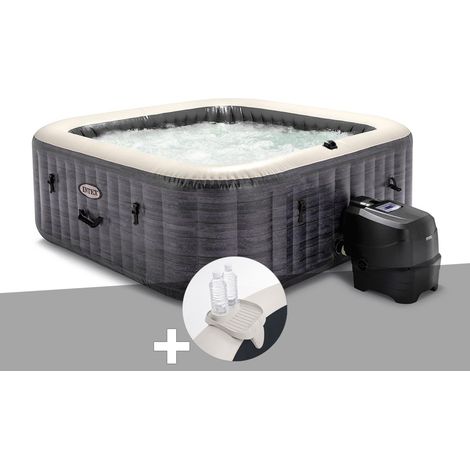 Intex – Spa gonflable carré 6 places – Diffuseurs à bulles – Dimensions 250 x 193 x 71 cm – Contenance 1098 L – Chauffage 2200 W (1/5)