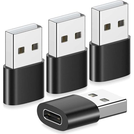 Paquete de 4 adaptadores USB-C hembra a USB macho, adaptador USB-C a USB (1/5)