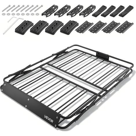 Panier de Toit pour Voiture, 1168x914x102 mm, Porte Bagage Voiture, Cadre Forme X Pliable, Capacité 90,72 kg, Galerie de Toit Universelle en Acier Allié pour SUV Camionnette, pour Toutes Saisons (1/5)