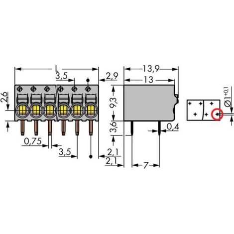 Accessori di connessione WAGO 2081-1226 capacità 1.5mm² design compatto