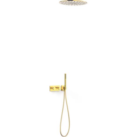 Kit robinet thermostatique encastré à 2 voies B-system pour douche Or 24K - TRES 30735206OR
