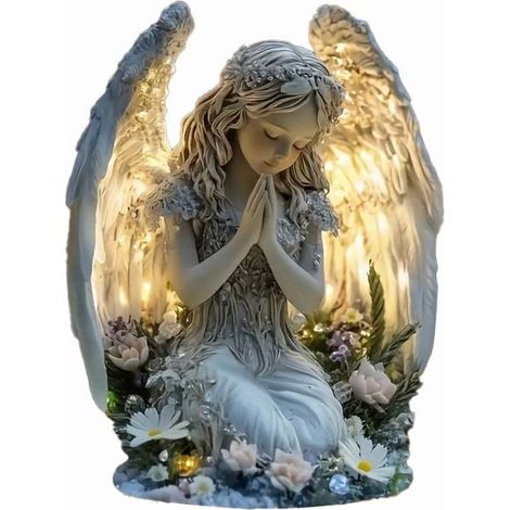 Angel - Resine - Lumineux - Pour Bureau Chambre Salon - Décoration Intérieure - 1 Pièce (1/5)