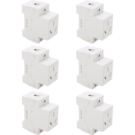 Rail de guidage modulaire pour 6 prises de courant 3 trous 250 V pour appareils électriques AC30-163 16 A (1/5)