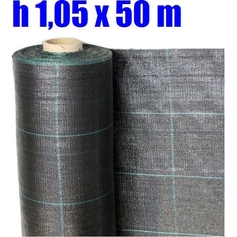 TELO PER PACCIAMATURA NERO QUADRETTATO TESSUTO POLIPROPILENE ANTISTRAPPO - mt 50 x 1,05 H
