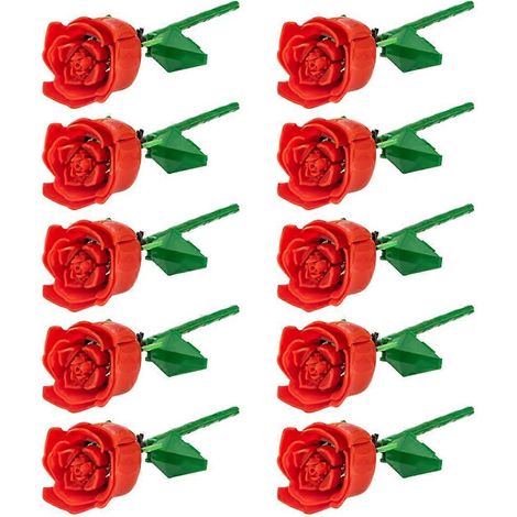 Blocs de construction pour bouquet de roses romantiques, modèle éternel rouge-- (1/5)