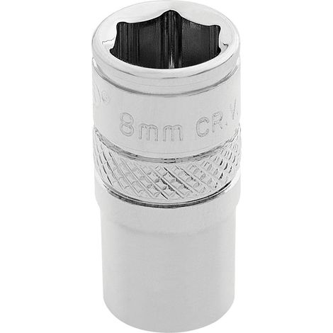 Draper 8mm Hex Socket for 1/4" Drive – Polished Chrome Metric Socket (Model 32536)