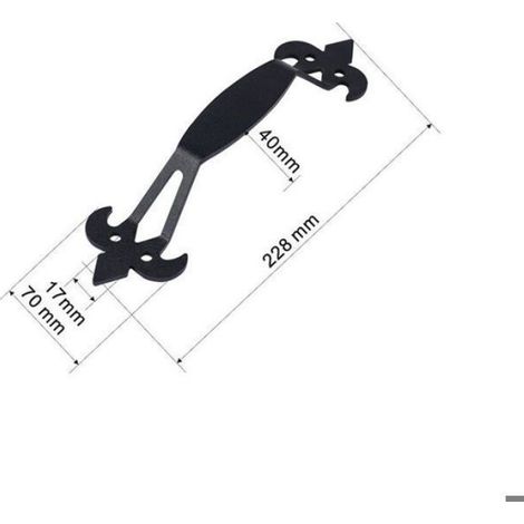 Poignée de porte - - Coulissante en fer noir - Rectangulaire - Antirouille - Durable ENEVAOCT (1/5)