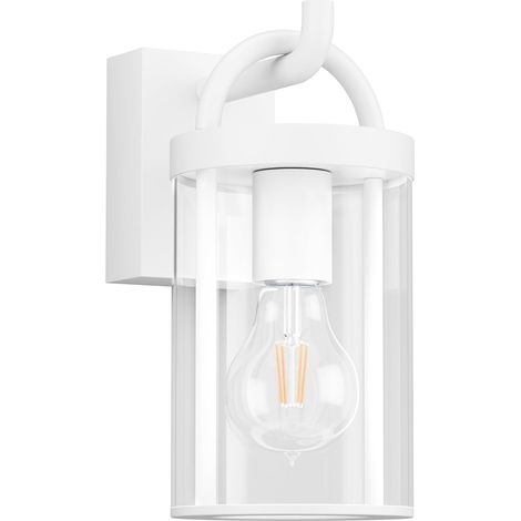 Vintage Outdoor Wall Light, White, Industrial Wall Lamp, Retro Wall Light, Aluminium, for Patio, Garden, Balcony, E27 Socket, IP44, Without Bulb (1/5)