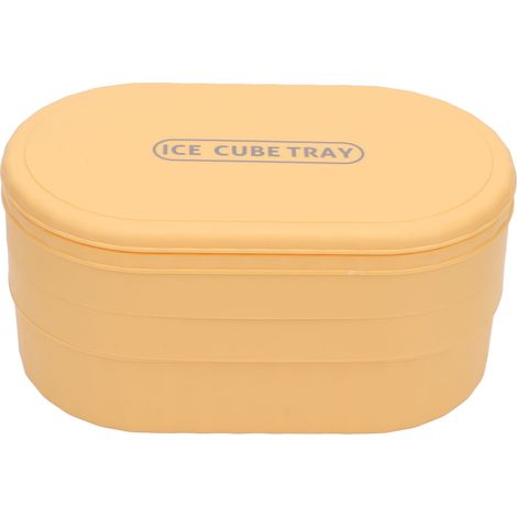 Bac à glaçons 72 cubes avec couvercle, grande capacité, facile à presser, qualité alimentaire, idéal pour bar à domicile ou fêtes, couleur jaune. (1/5)