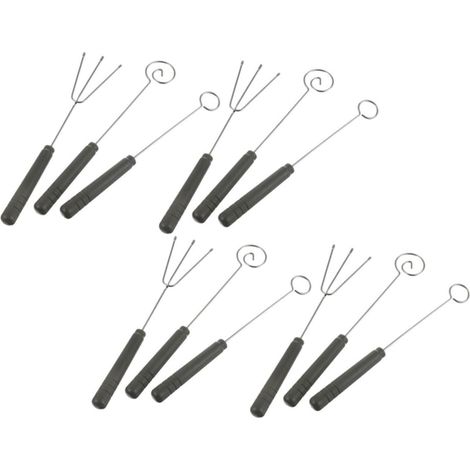 Set de 12 fourchettes à fondue en inox, ustensiles thermorésistant pour tremper fromages et chocolats, parfaits pour les fondues et desserts