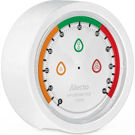 Analoges Hygrometer, weiß - batterielos, zur Wandmontage