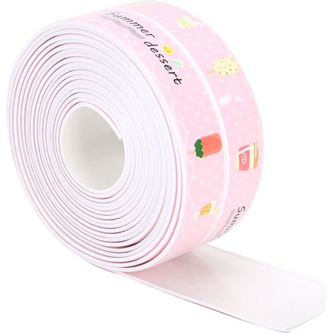 Bande d'étanchéité étanche en PVC pour joints de plaques de cuisson et toilettes, ruban adhésif pour cuisine et salle de bain (couleur crème glacée 38 mm x 3,2 m) (1/5)