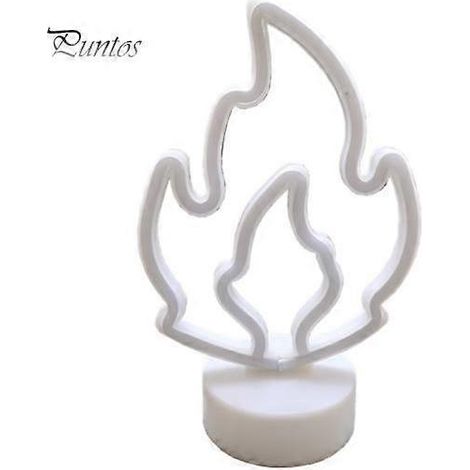 Lampe néon LED décorative de bureau, forme créative, alimentation USB/piles, effet flamme réaliste sans scintillement (1/4)