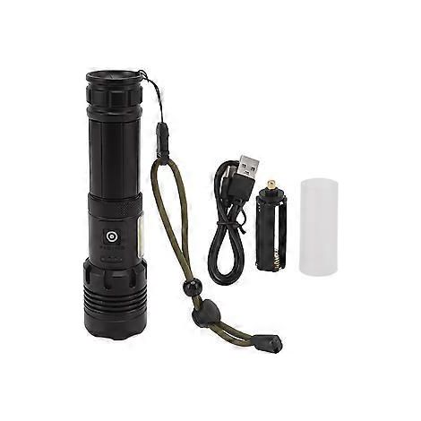 LED-Taschenlampe, USB-aufladbar, zoombar, mit Akkuanzeige, weißem und rotem Licht, wasserdicht, für Notfälle (1/5)
