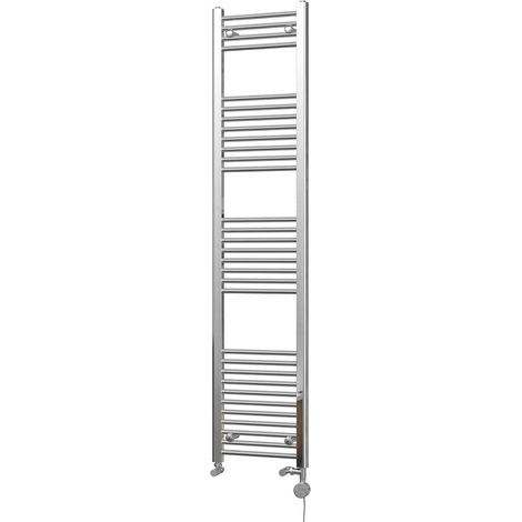Zennor - Chrome Dual Fuel Towel Rail H1800mm x W400mm Thermostatic - Straight (1/3)