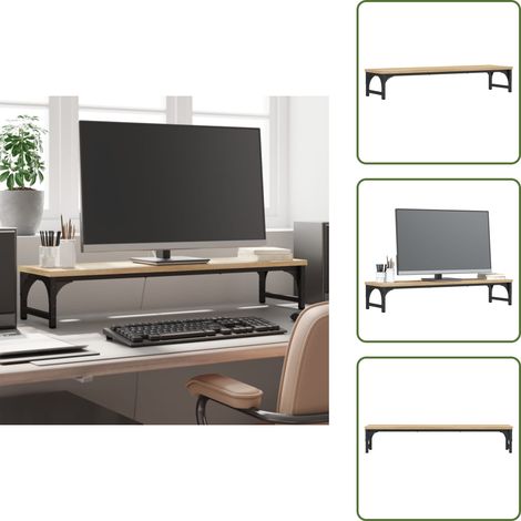 Support de moniteur chêne sonoma 85x23x15,5cm bois d'ingénierie - Support Ordinateur - Support Ecran - Bureau Ergonomique - Meuble Informatique - Rangement Pc (1/5)