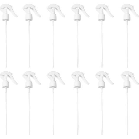 Lot de 12 buses de pulvérisation en plastique, embouts de pulvérisation à gâchette, têtes de pulvérisation de rechange pour flacon pulvérisateur, buses de détergent pour le jardinage (blanc)-24.00X6.0 (1/3)