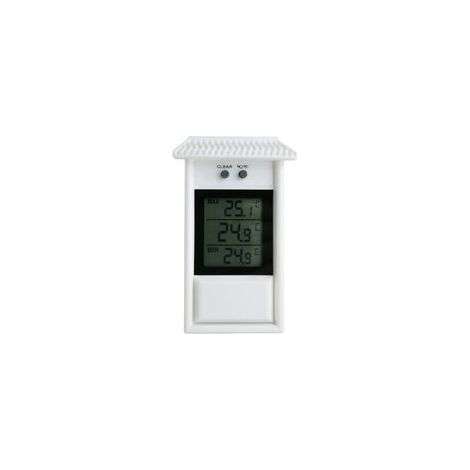 Wetterfestes digitales Thermometer, klassisches Design, genaue Messung für drinnen und draußen, geeignet für Garten, Gewächshaus, Wachstumsraum, Weiß (1/5)