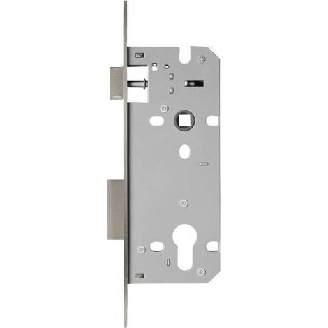 Serratura da infilare per legno senza cilindro - 2 Mandate Scrocco reversibile - Entrata 40 mm Nikel - Y52X