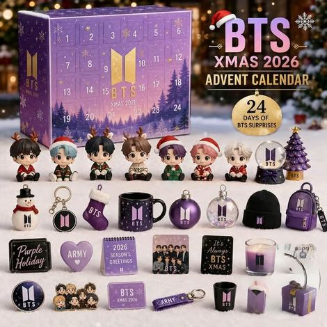 Calendrier de l'Avent 2026 des groupes K-pop, boîte surprise en acrylique avec 24 compartiments, BTS3 (1/5)