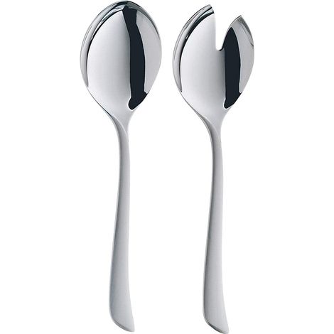 Couverts à Salade Acier Inoxydable 23,8 cm, Fourchette à Salade, cuillère de Service, partiellement Mat, résistant aux Rayures, va au Lave-Vaisselle (1/4)