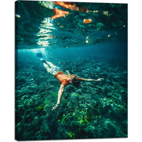 Leinwanddruck „Menschen beim Tauchen im Meer“, 40 x 50 cm