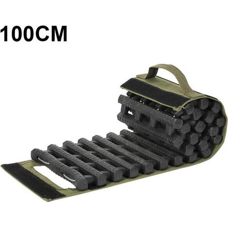 Tapis de Traction de récupération Portable, piste d&39urgence, échelle de pneus de voiture ATV camions chanes de neige pour pneu pliant outil Plat antidérapant,états-unis,100cm (1/5)