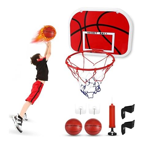 Indoor Mini Basketball Hoop for Bedroom Outdoor Basketball Hoop for Kids with Ball Pump and Mini Basketball Easy Assembly and Disassembly for Office (1/5)