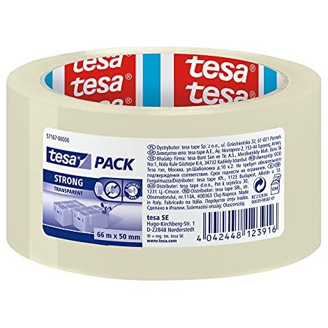 Nastro adesivo da imballaggio TESA STRONG in PP trasparente, 66 m x 50 mm (1/4)