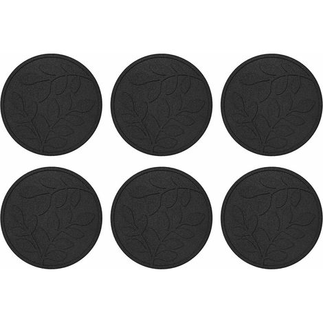 Pietra da Passo 6 pcs Nero Ø 44 x 2 cm Gomma vidaXL