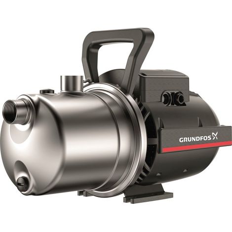 Grundfos – Pompe de surface JP 5-48 – Auto-amorçante jusqu'à 8m – Débit 3.600L/h – Tension 230V – Raccord inox – Câble 1,5m avec fiche Schuko