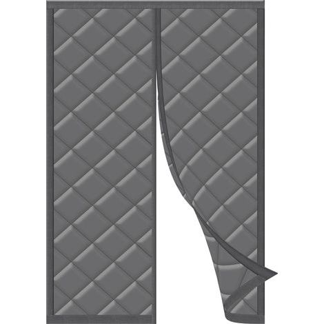 Wärmedämmender magnetischer Türvorhang 90 x 200 cm, kein Bohren erforderlich, geeignet für Sommer und Winter, Grau (1/5)