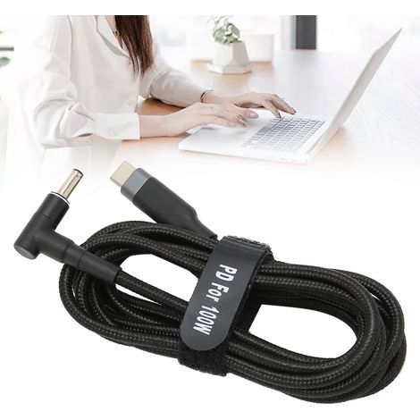 Câble d'alimentation USB C vers DC 100W pour ordinateur portable, recharge rapide, durable et portable pour bureau et maison, longueur 0.5 mètre (1/5)
